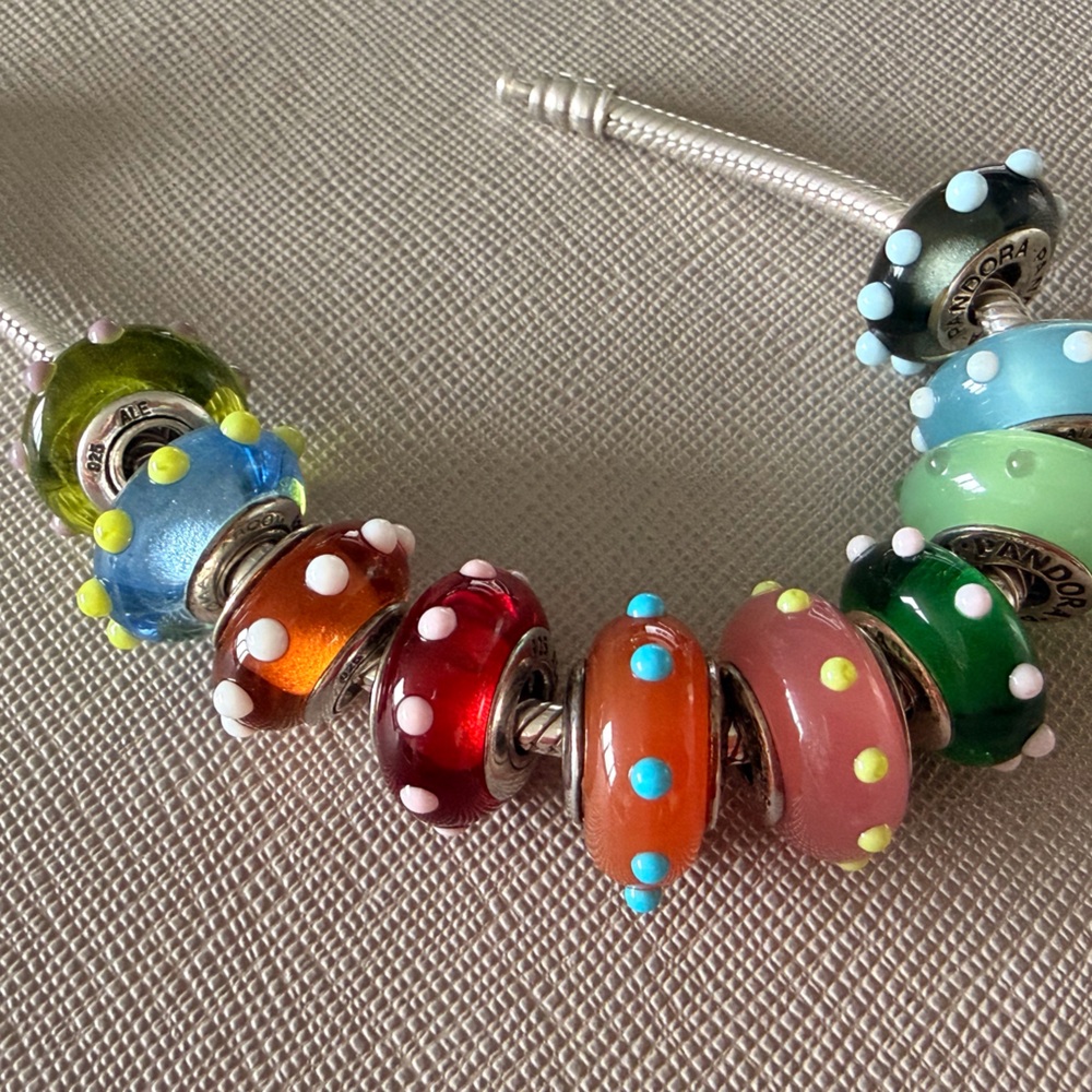 Rare and Retired Pandora Seeing Spots Murano Charms Full collection
